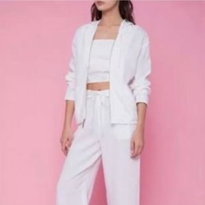 SOLD *NWT* Juicy Couture Black Label White Linen Hoodie, M